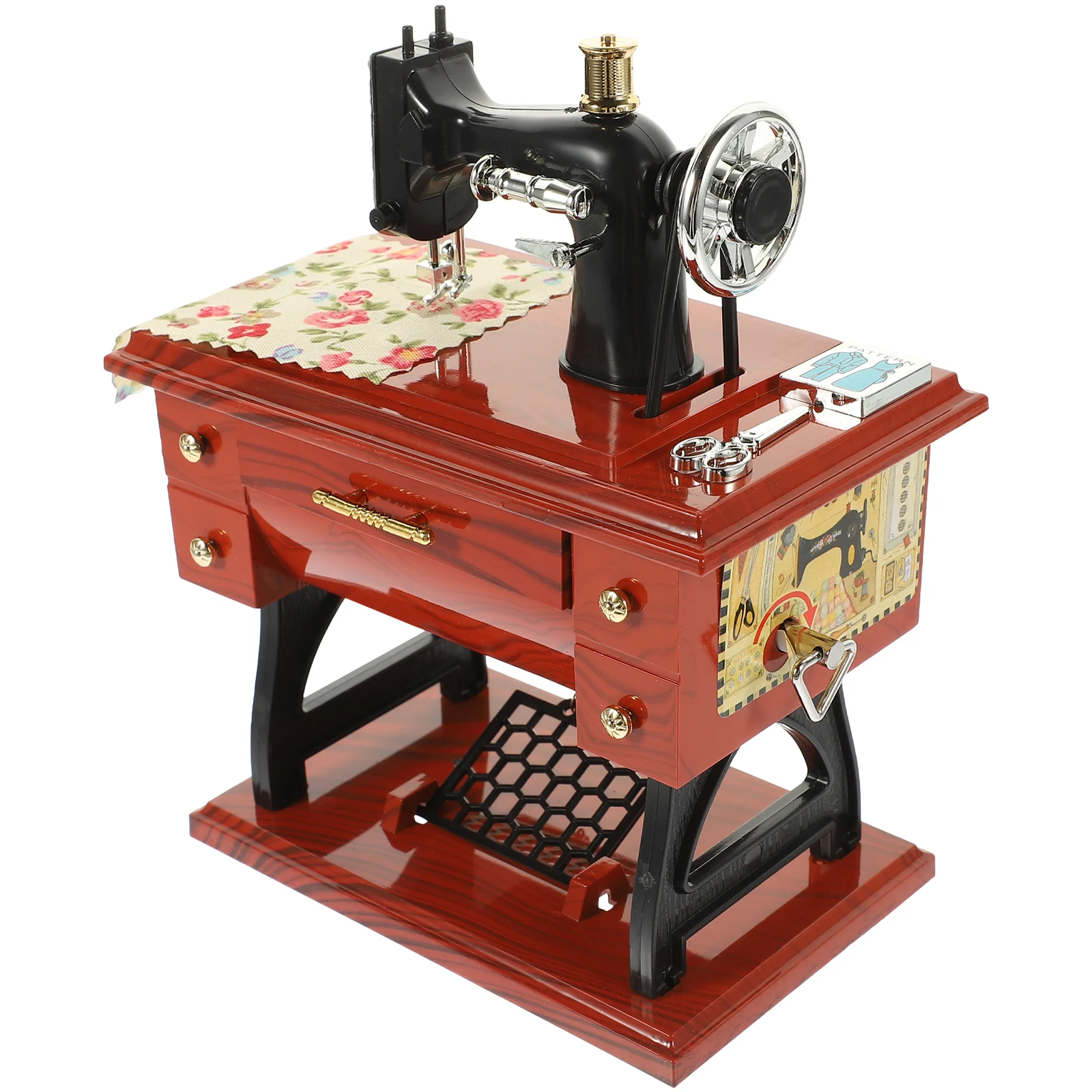 

Clockwork Sewing Machine Music Box Vintage Musical Toy Boxes for Adults Home Decorations Gifts