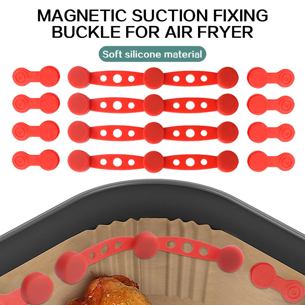 الهواء المقلاة مغناطيس سيليكون مشبك لتثبيت الهواء المقلاة ورقة بطانات الإفراج السريع الهواء المقلاة المغناطيس سهلة التنظيف ل #4