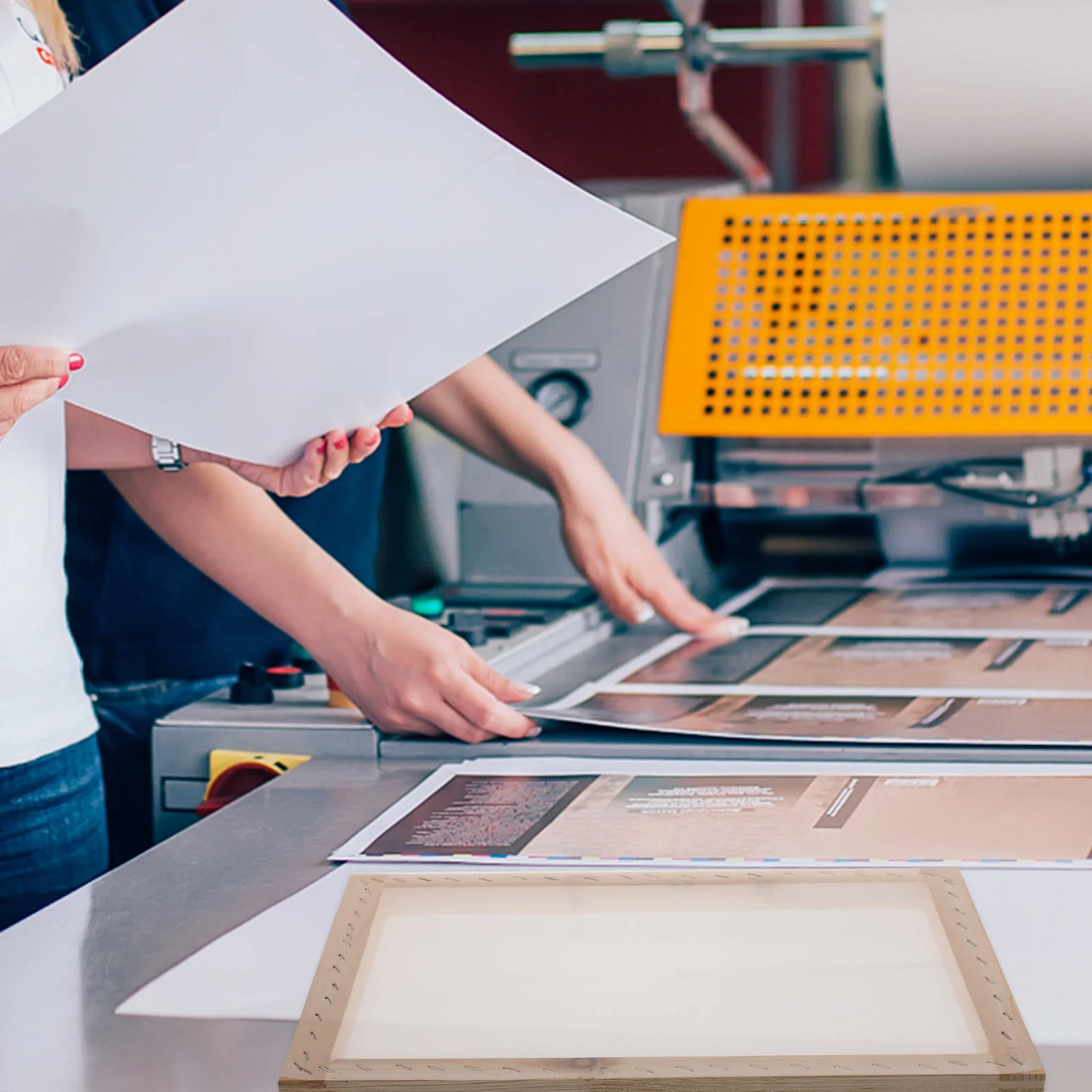 

Wood Screen Printing Frame Practical Sturdy Convenient Portable DIY Frame for Screen Printing Crafts Fabric Banner