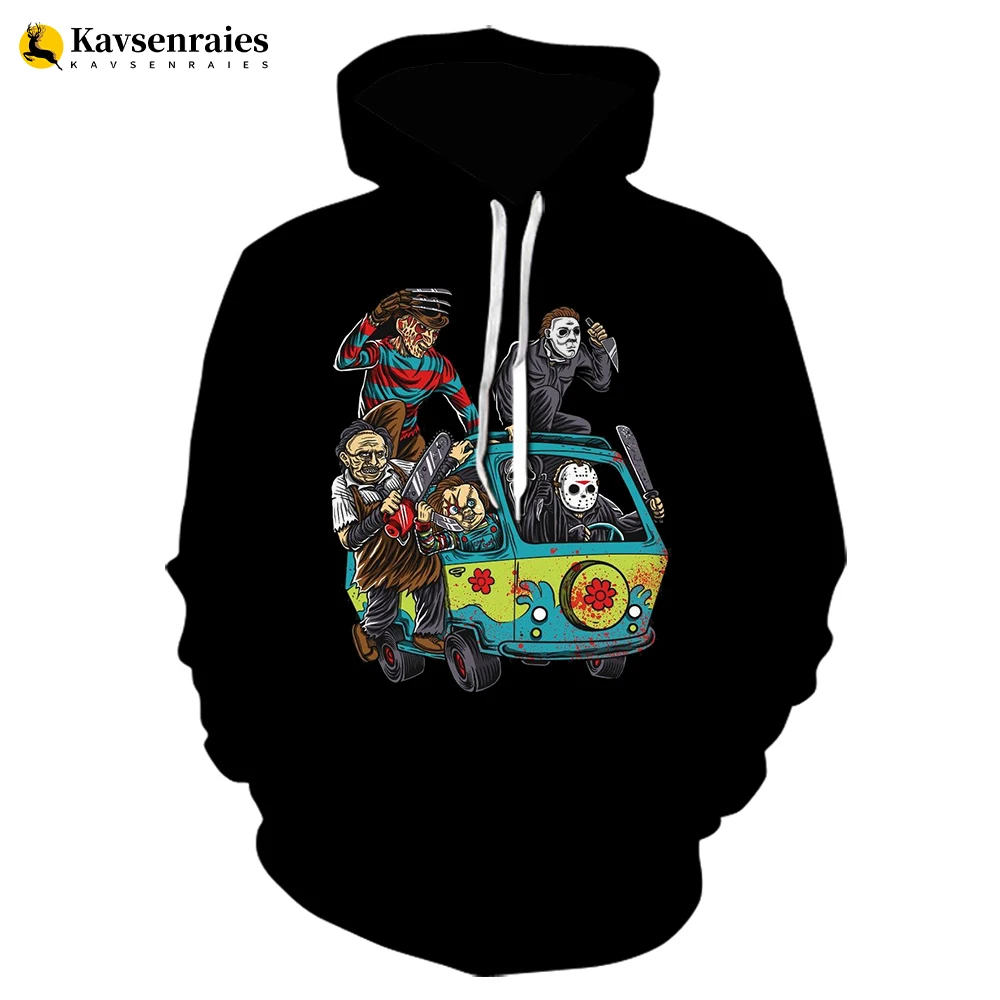 Newest Fashion Horror Movie Men Women Cool Hoodie Sweatshirts Halloween Michael Myers 3D Printed Pullover Oversized Tracksuit