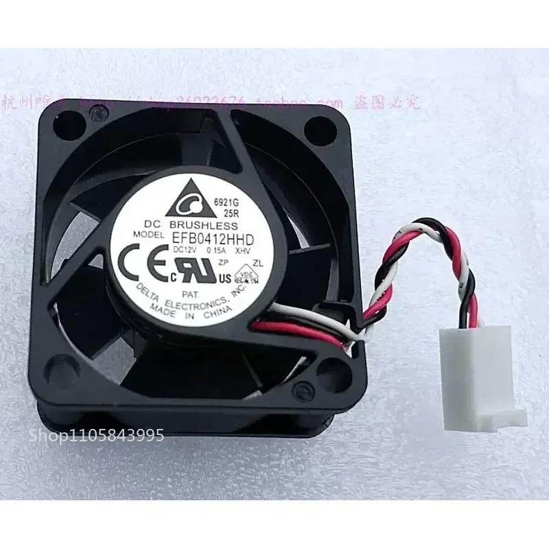 for Delta EFB0412HHD XHV 4020 4cm 12V 0.15A Double Ball Bearing 3 Wire Tachometer Cooling Fan