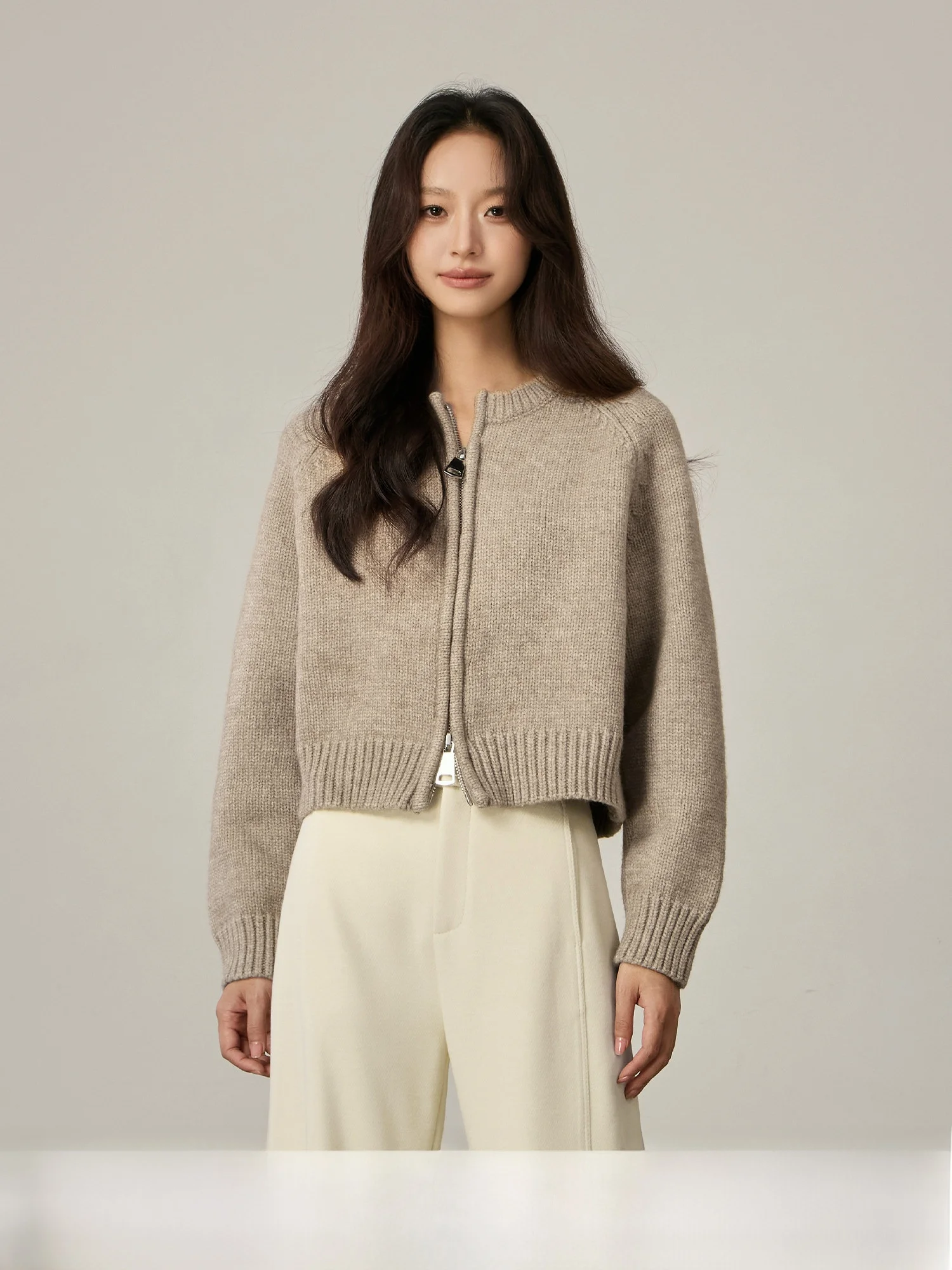 

Oaeal вязаный свитер женский свободный крой круглый Ne молния ор кардиган осень-зима Thiened Long Sve Color