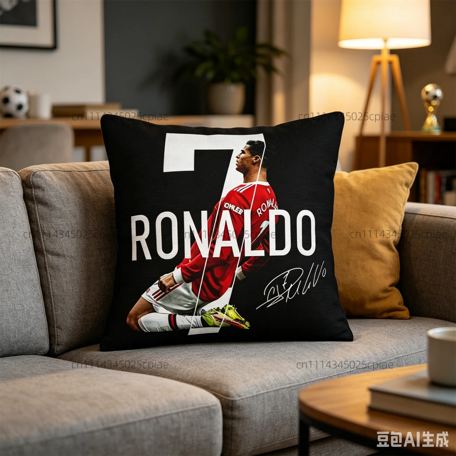 Decorative Sofa Cushions CR7 Poster Pillowcases Cozy Living Room and Bedroom Double-Sided Print Pillow Cover 45x45 Cushion Cover