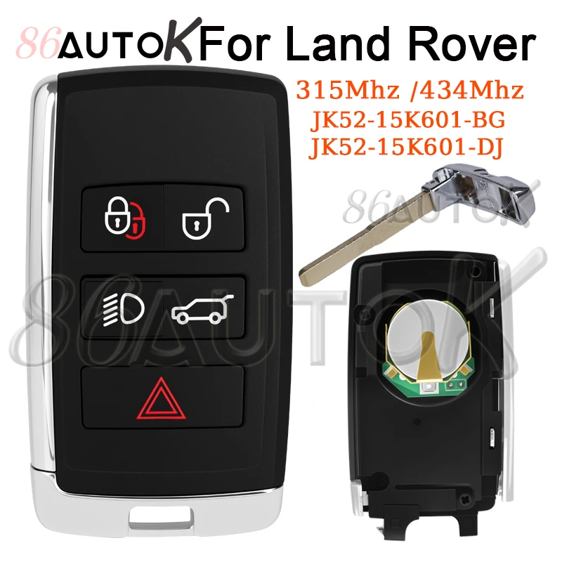 

Car Remote Key Fob for Land Rover Range Rover Evoque 2018-2023 315MHz 434MHz JK52-15K601-DJ JK52-15K601-BG Smart Car Keys