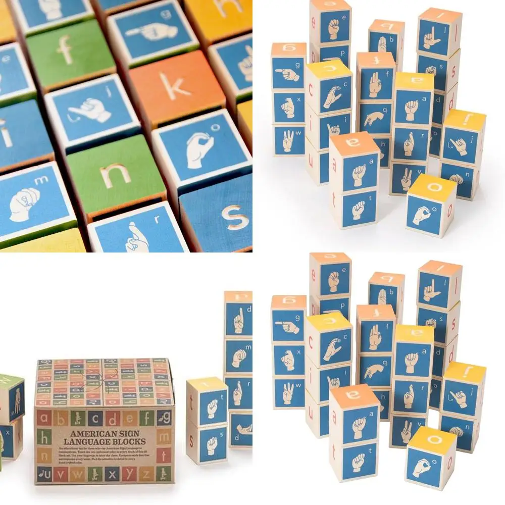 บล็อกการเรียนรู้ภาษามือโดยลุงกูส -ชุด 28 ชิ้นสำหรับเด็กอายุ 2 ปีขึ้นไป