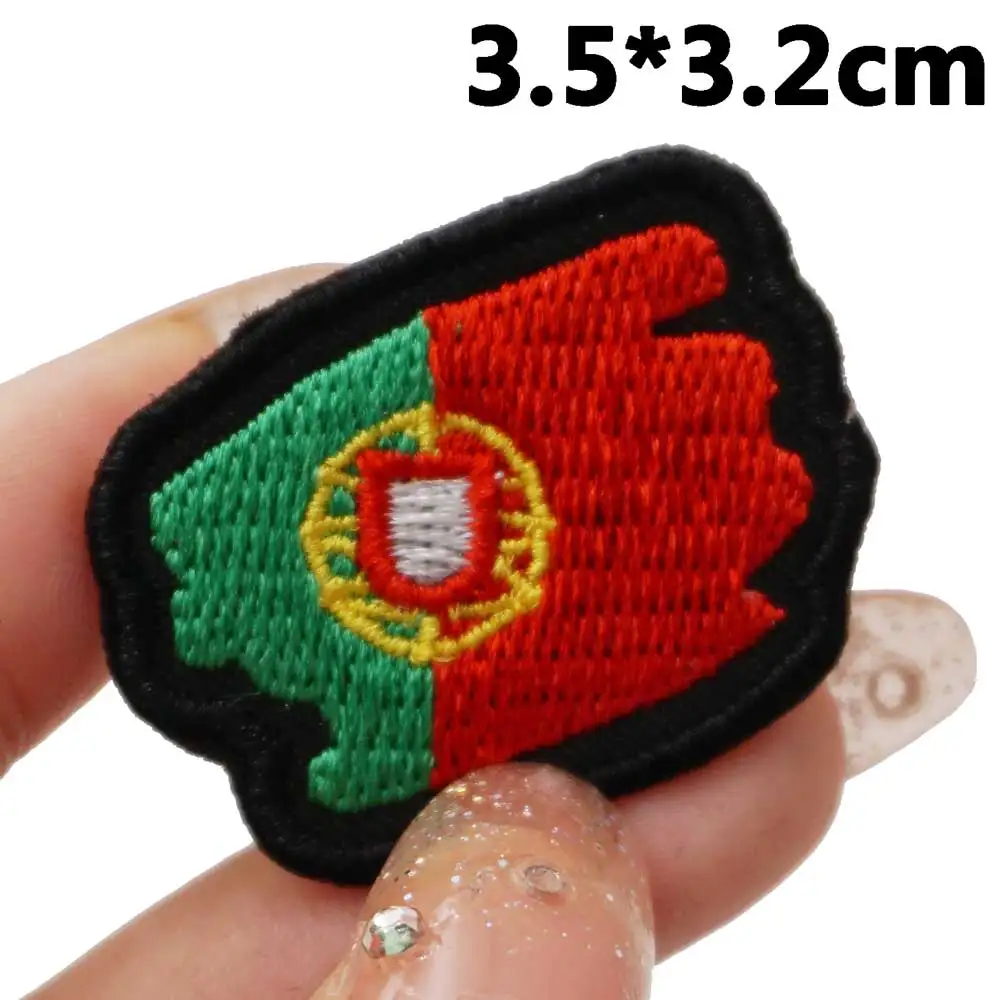 portugal flag Tactical Embroidery Patches for Backpacks and Clothing military Accessories with Hook backing or iron back