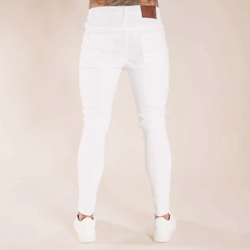 Strepen voor jeans Bike Skinny Jeans Heren Stretch Denim Broek Elastische taille Big Size Europese S-4XL Casual Sandbeach Herenbroek