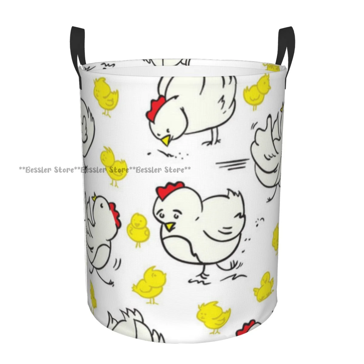 

Cartoon Chicken Pattern Waterproof Storage Bag Household Dirty Laundry Basket Folding Clothes Organizer
