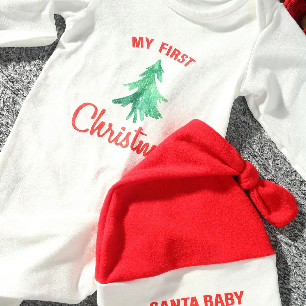 Ylsteed Newborn Outfit for Photo Shooting Baby Boy Girl Footed Romper with Sleepy Hat  SANTA BABY Christmas Photo Prop