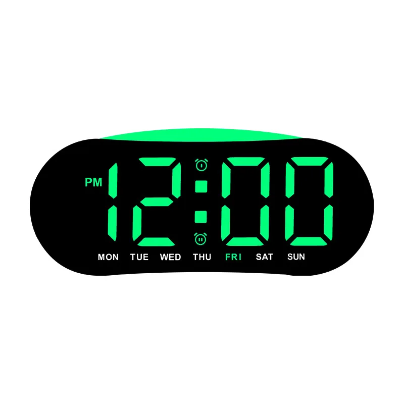 LED digitale wekker temperatuur week datumweergave 2 alarmen elektronische snooze tafelklok met omgevingslicht 12/24 uur