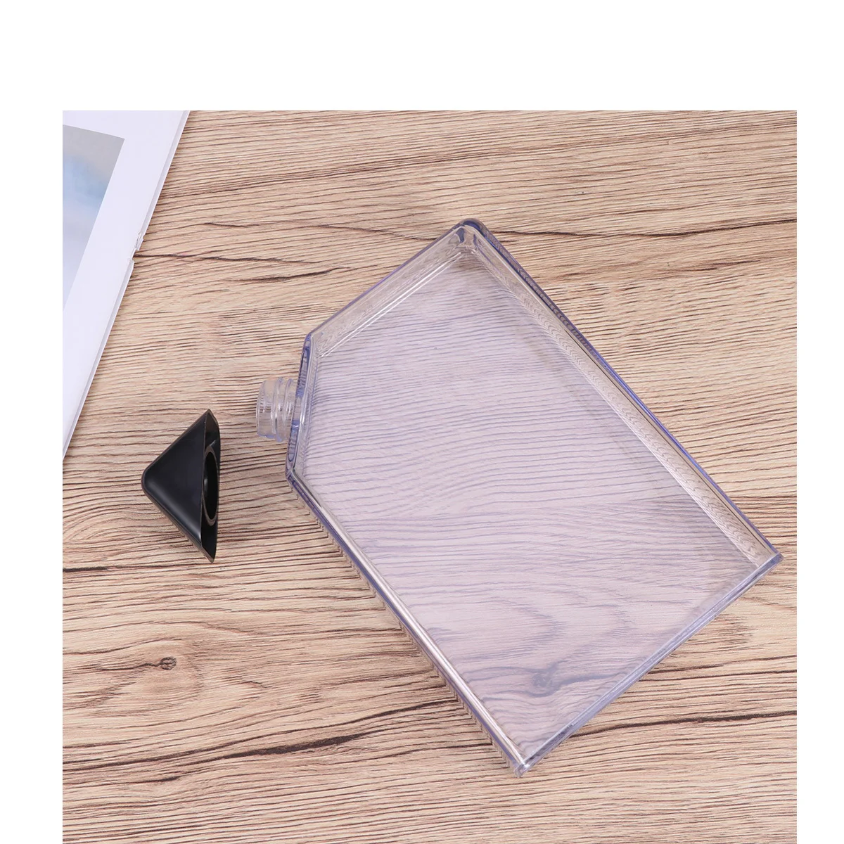 

450ml Plastic Water Bottle Transparent Creative Flat Portable Travel Hydration Bottle Stylish Lightweight Gift