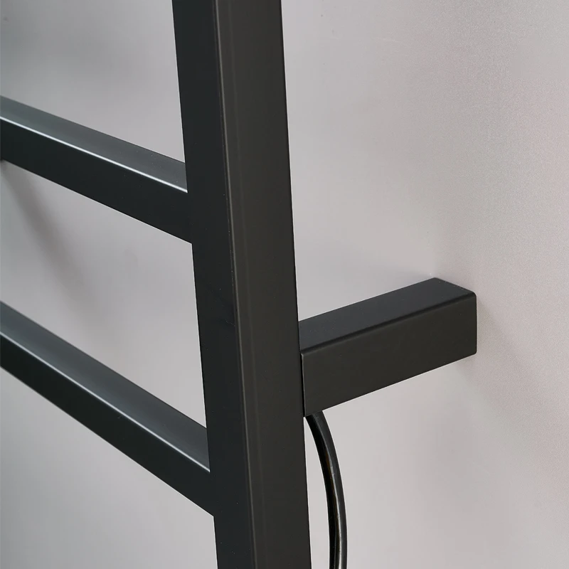Black Electric Towel Rack.Hidden/Exposed Cable Electric Heated Towel Rail.Digital Display Towel Dryer.Wall Mounted Towel Warmer. - view 4