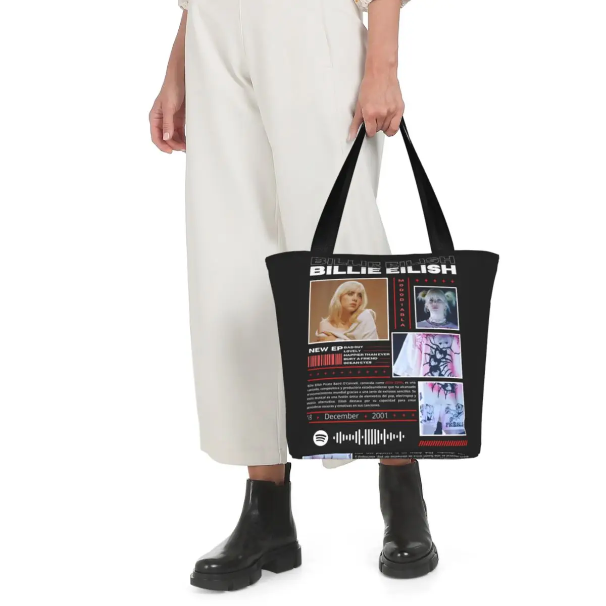 Hit Me Hard And Soft Billies Tote Bags Merch Street For Woman Album Tour 2024 Shoulder Bag With Zipper