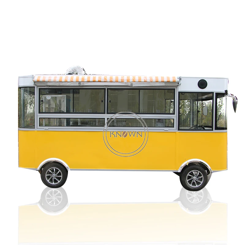 Caminhão de comida móvel de rua elétrica cozinha móvel ônibus moderno quiosque de venda de comida rápida bolha chá sorvete carrinho de café para venda