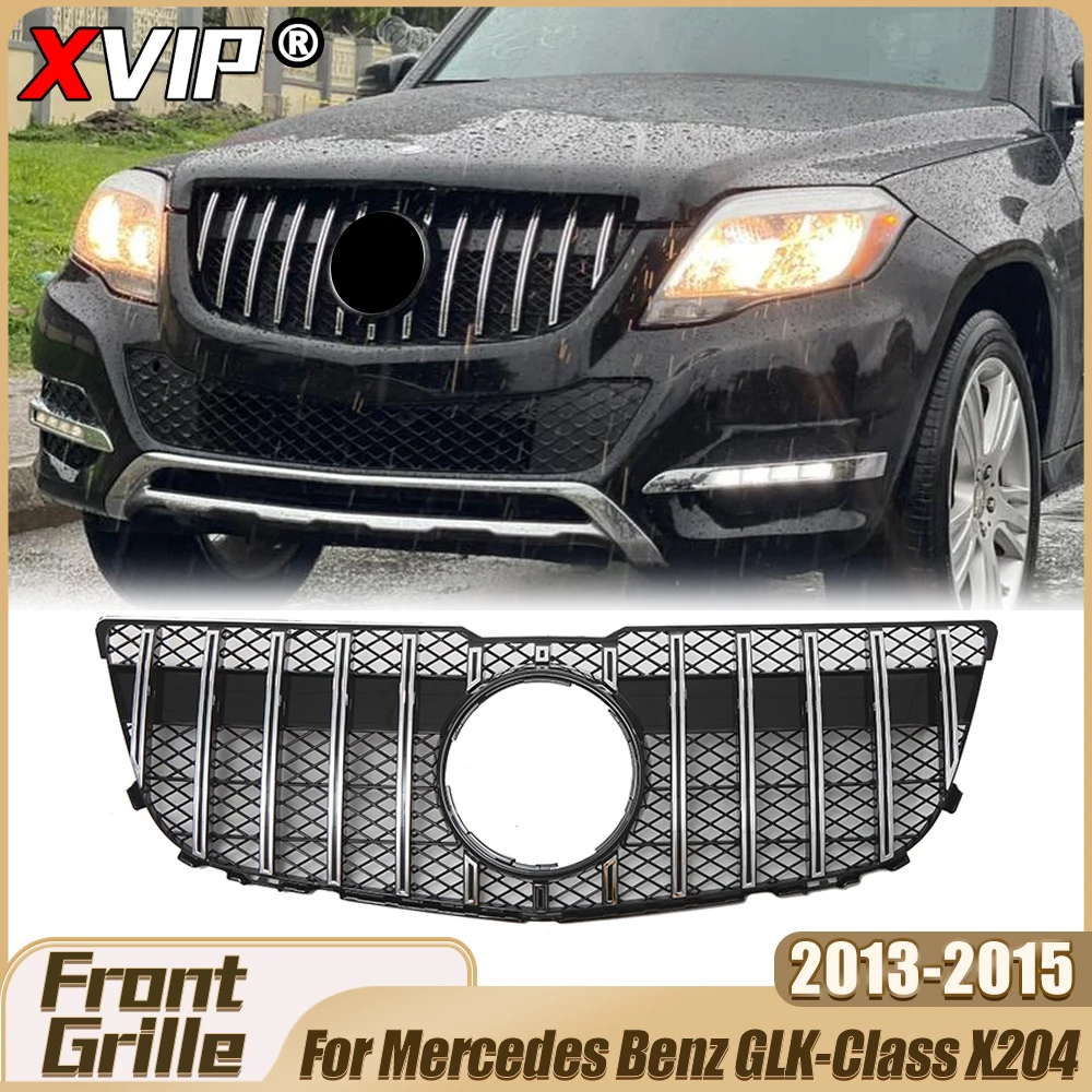 

Хромированная решетка радиатора XVIP в стиле GTR, автомобильные аксессуары для Mercedes-Benz GLK-Class X204 2013-2015 GLK250 GLK300 GLK350
