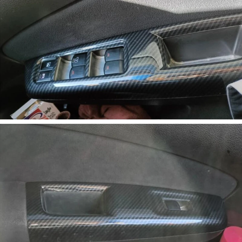 For Subaru WRX STi 2007-2013 Carbon Style Power Window Lift Switch Buttons Panel Sticker Cover Trim Car Styling