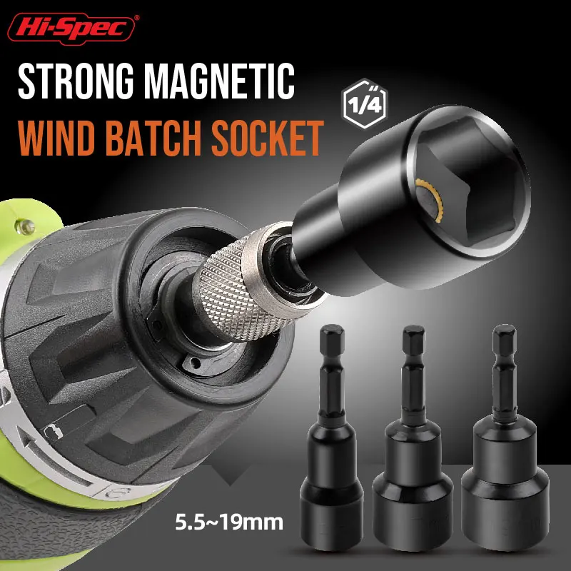 Hi-Spec Power Hex magnetyczne gniazdo śrubokręt nasadkowy zestaw wierteł Adapter rozszerzenie udarowe do wiertarek udarowych zestaw gniazd udarowych