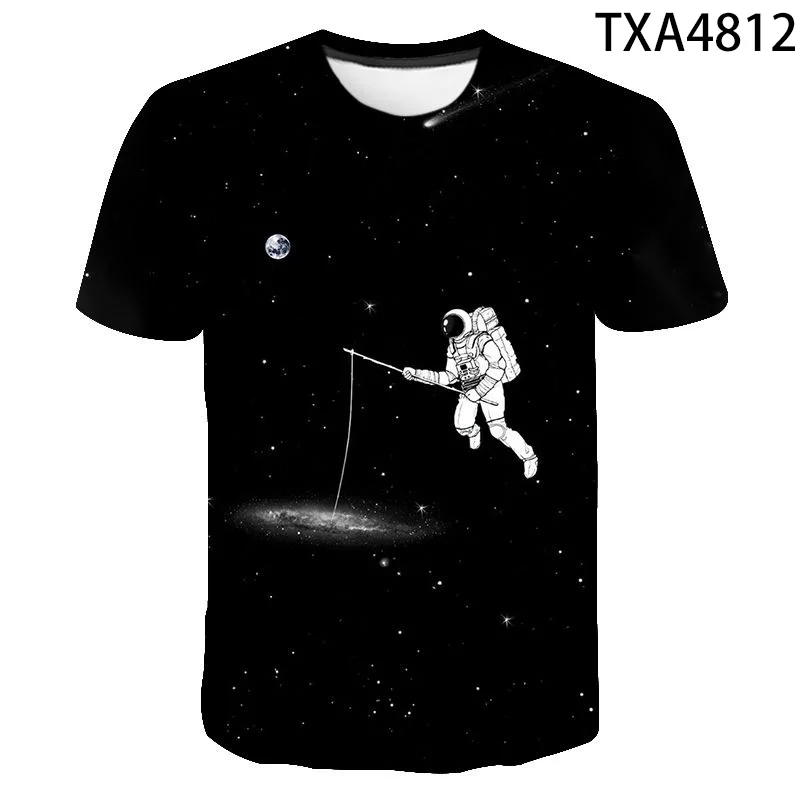 2020 Casual 3D T Shirt Men Women Children Space Astronaut Planet Explore Digital Print Cosmonaut T-shirt Cool Boy Girl Tops Tees