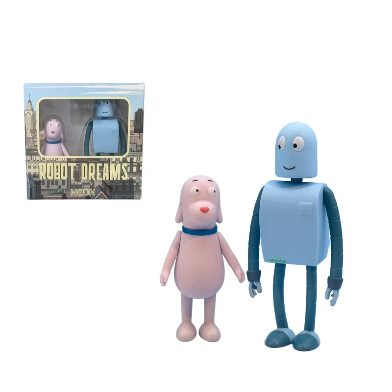 New 2pcs Robot Dreams Dog Rolbot Actiton Figures Based On The Craphic Novel By Sara Varon Desktop Decoration Model Toy