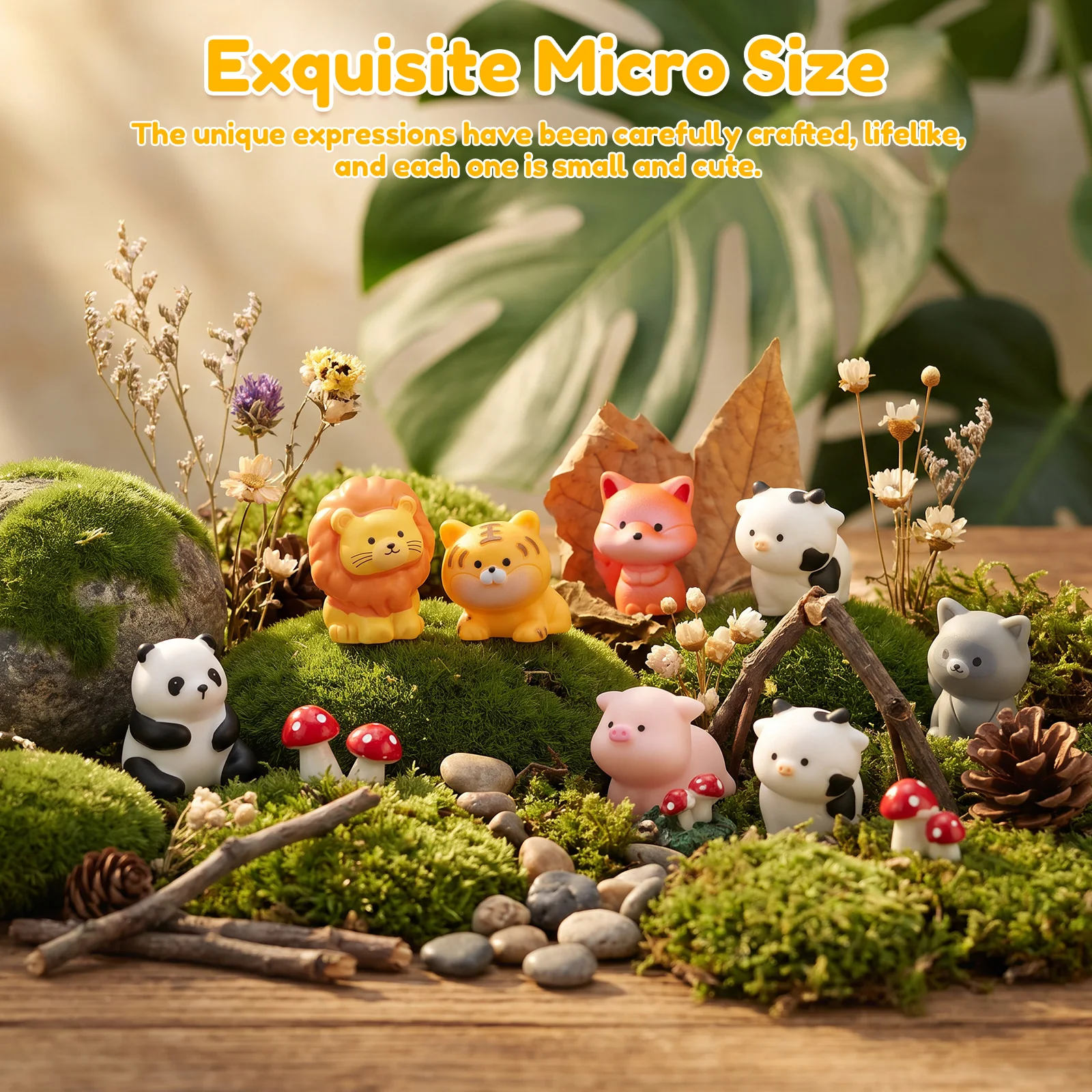 40Pcs Mini Resin Figurine 8 Style Assorted for Micro Landscape DIY Craft Decor Mini Figurine Tiny Figurine Miniature Statues