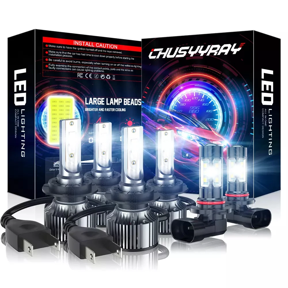 

For BMW 328i 2007-2016 H7 H7 9006 Canbus LED Headlights Hi/Low Beams + Fog Lights Bulbs Kits 9-32V 100000LM 6500K 1:1 Same Size