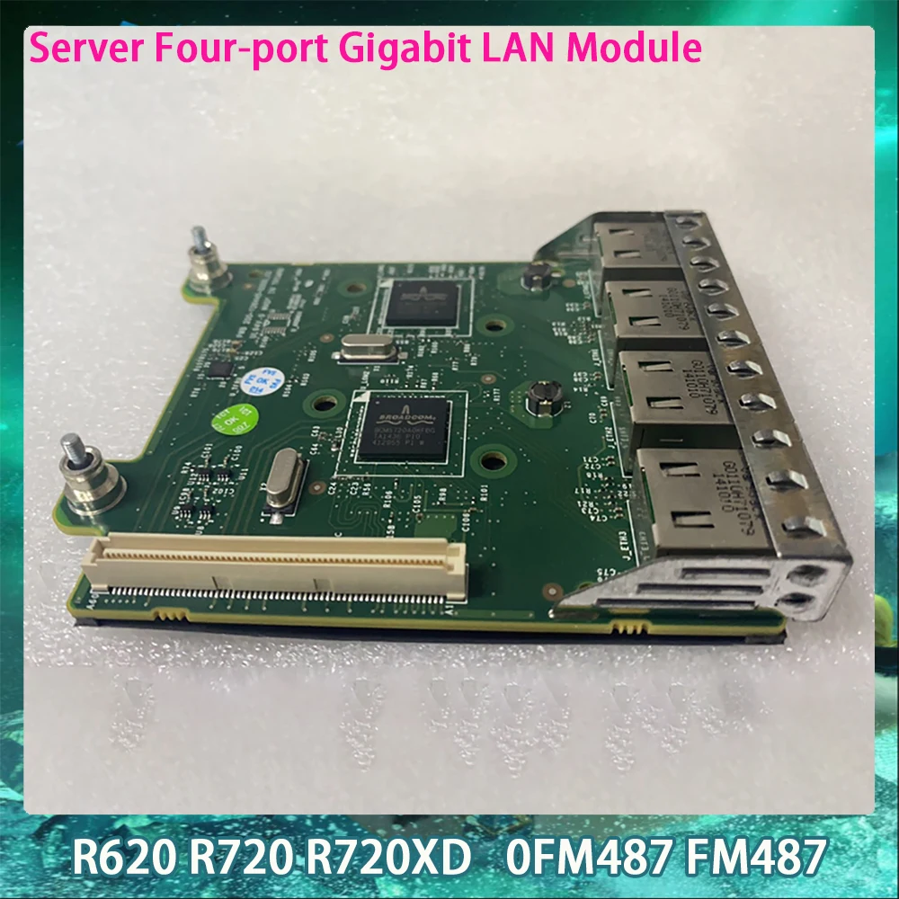 0FM487 FM487 For DELL R620 R720 R720XD Server Four-port Gigabit Network Card Module NIC