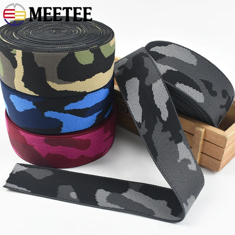 1-5M 38mm Meetee Naaien Elastische Band Polyester Broek Elastieken Elastiekjes Taille Riem Sling Elasticiteit lint Tape Accessoires