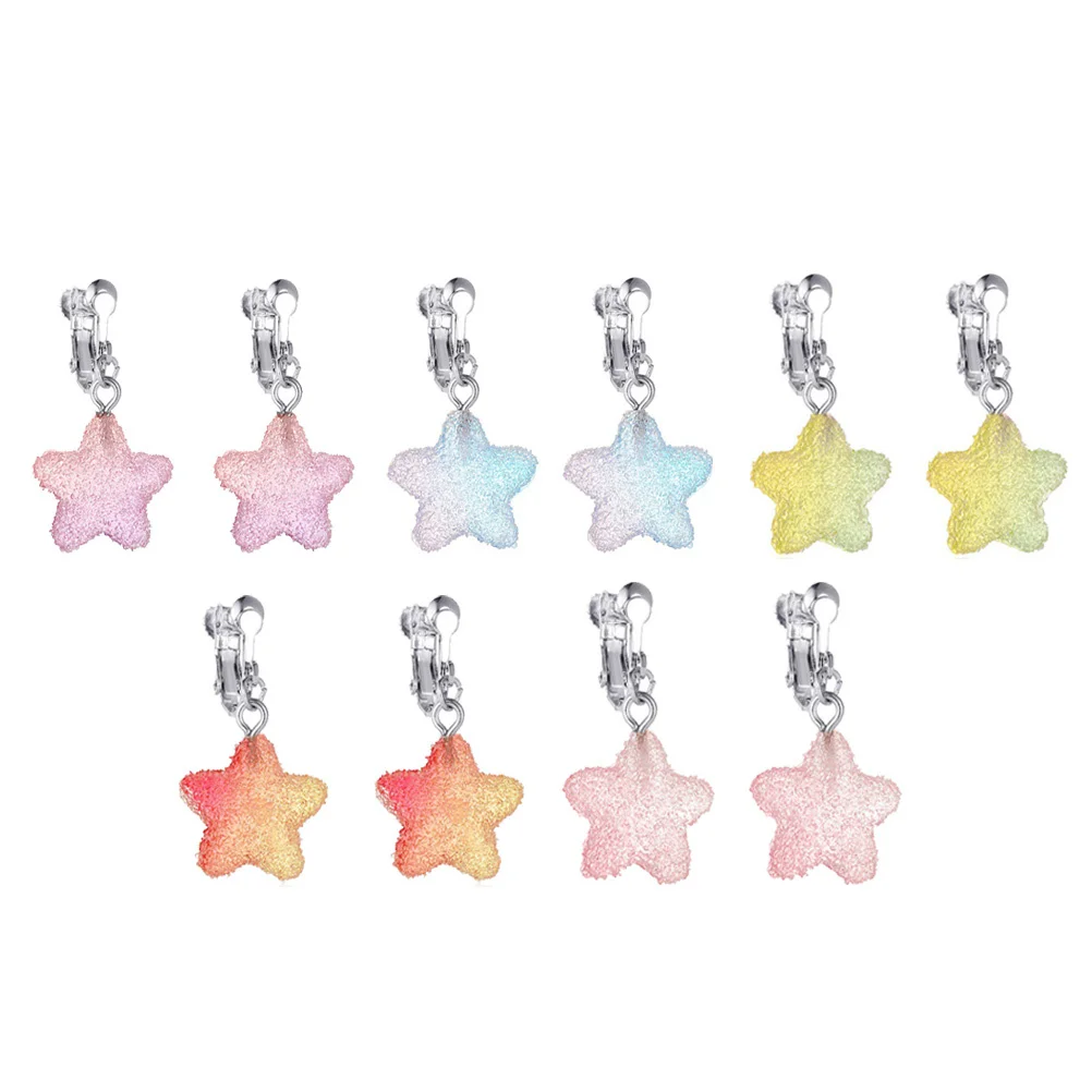 5 pares de brincos de estrela doce criativo pingente de estrela uso diário decoração de festa linda decoração de suspensão de orelha acessório de moda feminina