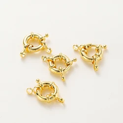 4Pcs 14K/18K Gold Color Plated Brass Spring Clasp Rings for DIY Earring Necklace Handmade Jewelry Making Findings Supplies