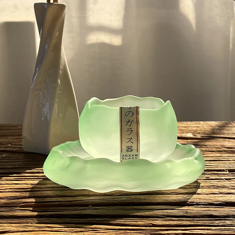 Small teacup, glazed cup, clear wine cup, green small teacup, tea tasting, god cup glass