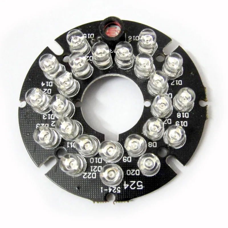 24 LEDs 5mm Infrared 90 Degrees Bulbs 850nm IR Board Illuminator For CCTV Camera