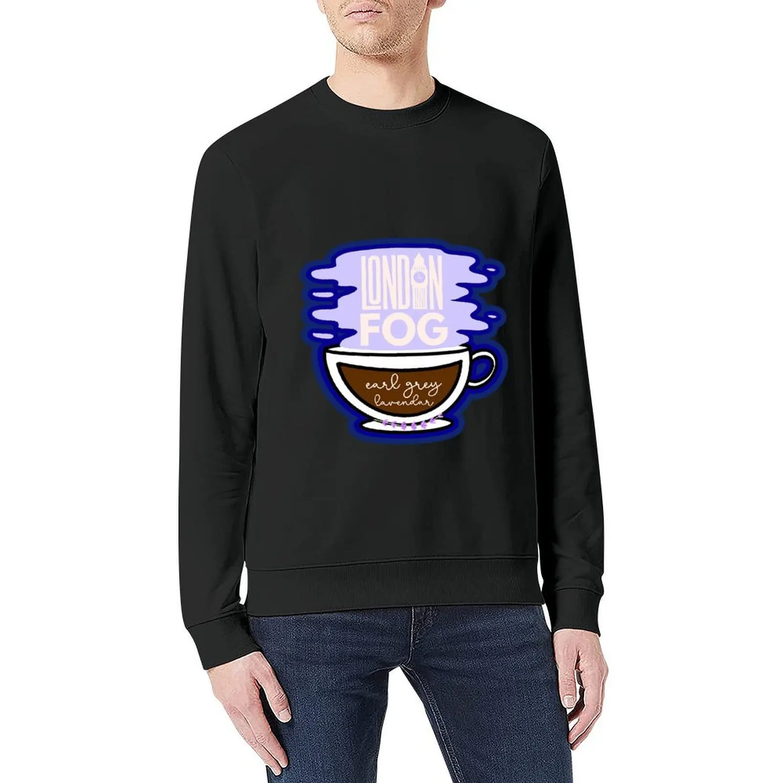 لندن الضباب لطيف فنجان الشاي الخزامى لاتيه البلوز الرجال العرق قميص مجموعة الخريف الشتاء الملابس رياضية البلوز الرجال