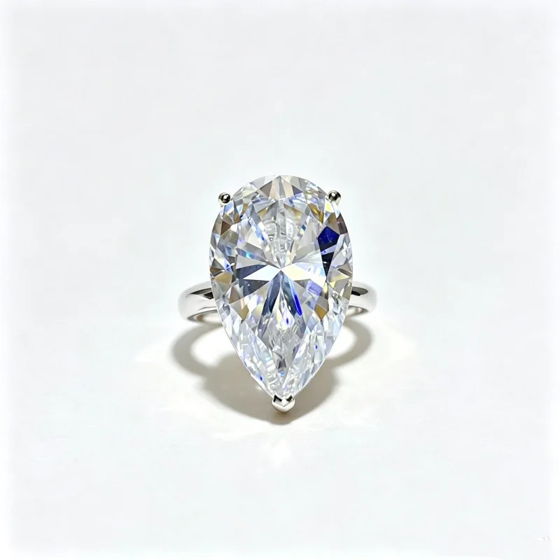 20 Carat Big Moissanite Diamond Rings Luxury Sparkling s925 Silver Water Drop Moissanite Ring Fine Jewelry GRA