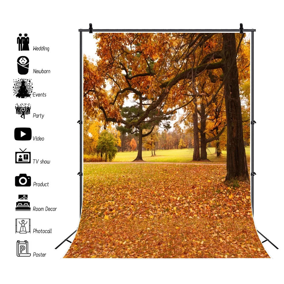 Yeele Autumn Landscape Photocall Red Maple Forest Photography Backdrops Personalized Photographic Backgrounds For Photo Studio