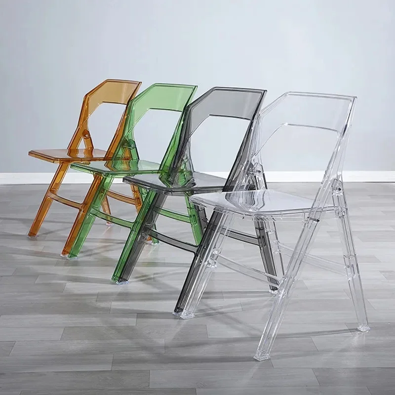 Modern Transparent Plastic Dining Chairs Nordic Acrylic Crystal Backrest Chair Household Leisure Dining Chair Kitchen Furniture