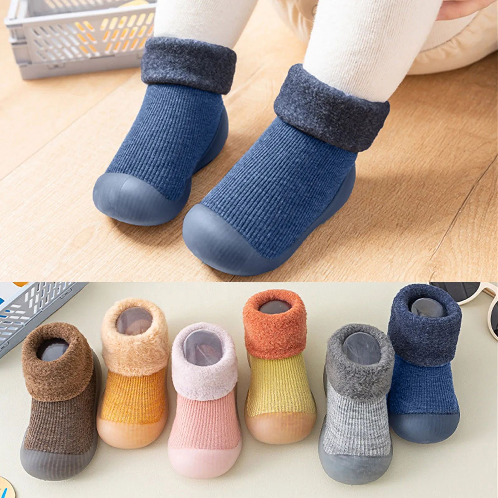 Thickened Kids Socks Shoes Winter Super Warm Baby Toddler Boots Boys Girl Sneakers Newborn Indoor Shoes Floor Footwear Prewalker