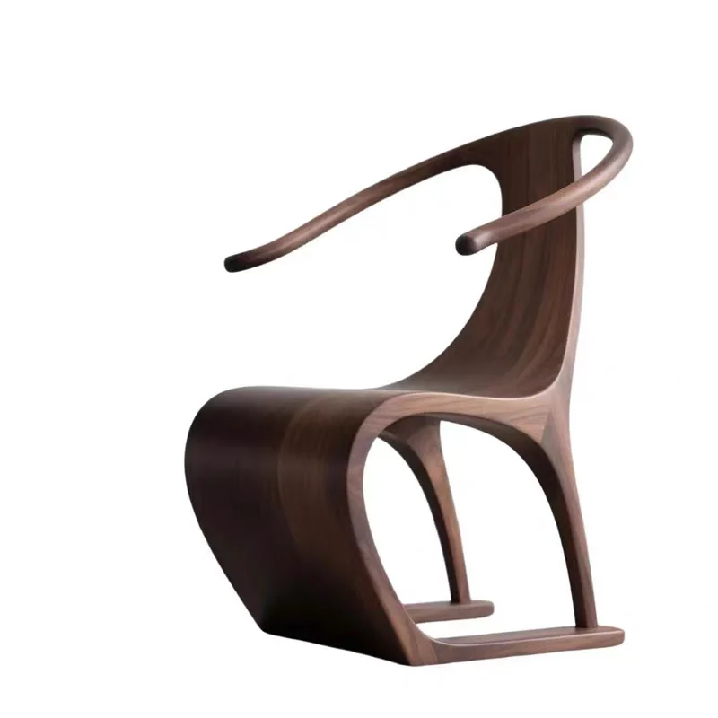 

# New Black Walnut Wood All Solid Durable Eco-Friendly Modern Leisure Single Chair for Hotel Living Room Use