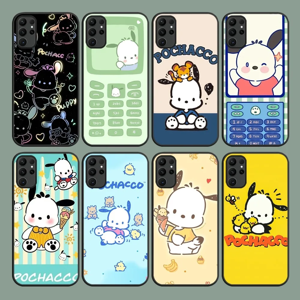 MINISO Sanrio Cute P-POCHACCO Phone Case For Samsung Galaxy S24 S22 S23 S30 Note 20 10 Plus Lite FE ULTRA Shell