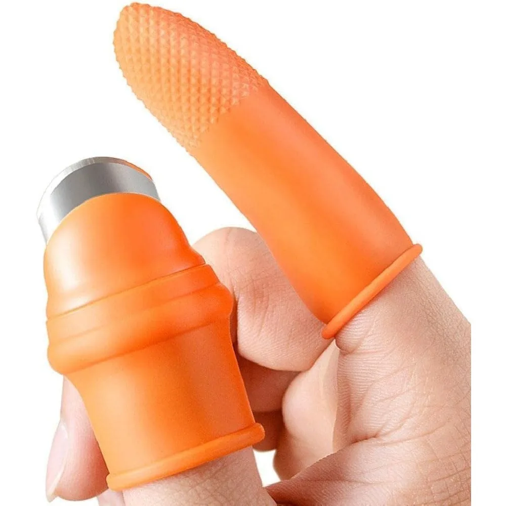 1 Pack Silicone Harvest Finger Cutter Protector Set, Anti-Slip Gardening Thumb Pick Tool with 5pcs Silicone Finger Sleeves for Picking Pepper, Strawberry, Vegetables, Pruning