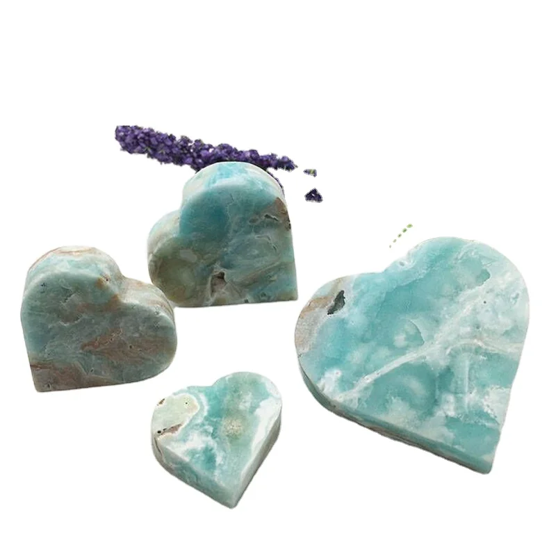 Wholesale Natural High Quality carribeans Amazonite healing stone heart amazonite gemstone heart crystal crafts