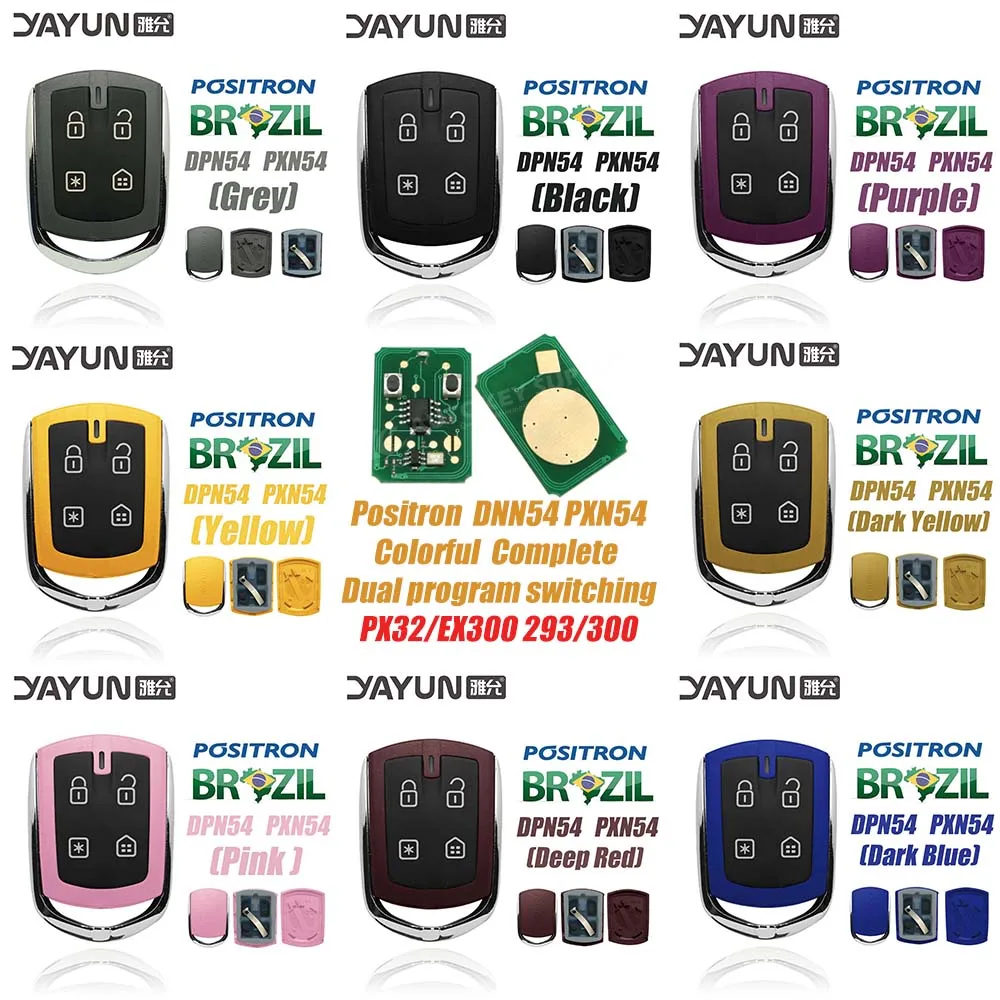 YAYUN AKBPS135 DPN54 PXN54 Shell Complete Colorful Burglar Alarm 4 Button Control With Battery Clip For Positron Flex