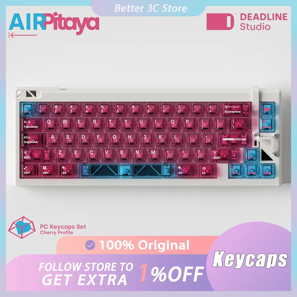 DEADLINE AirPitaya Mechanical Keyboard Keycaps Customized Transparent PC Keycaps Set Cherry Profile Pc Gamer Accessories Office