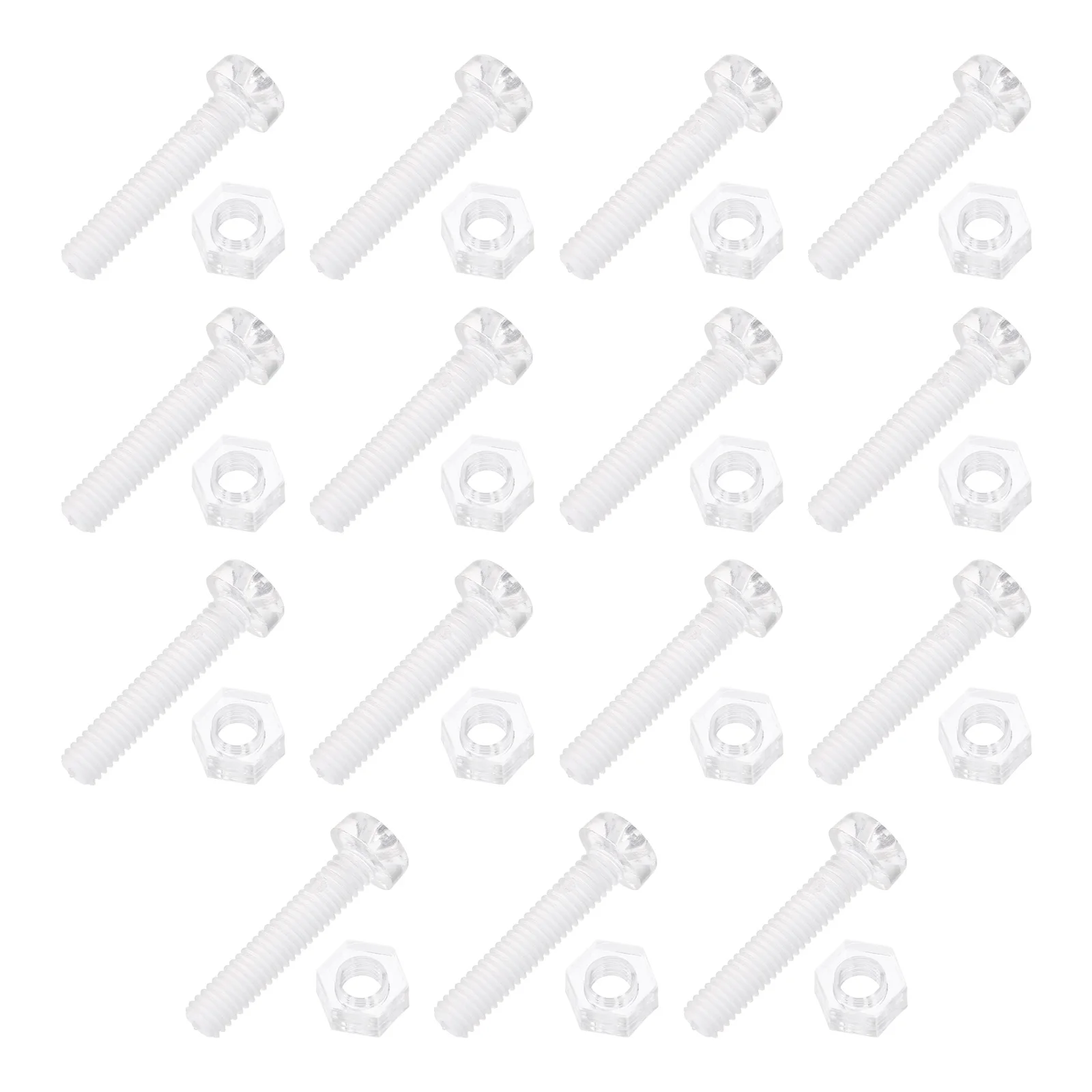 

30 Pcs Acrylic Screws Nuts Transparent Bolts Long Insulation Practical Strong Anti Corrosion Efficient