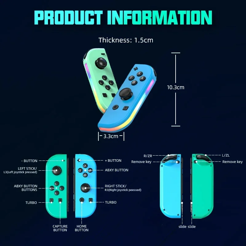 Switch Joypad for Nintendo Switch Oled Lite L/R Joy Controller with Dual Vibration Cons Gamepad For PC Advanced Intelligence