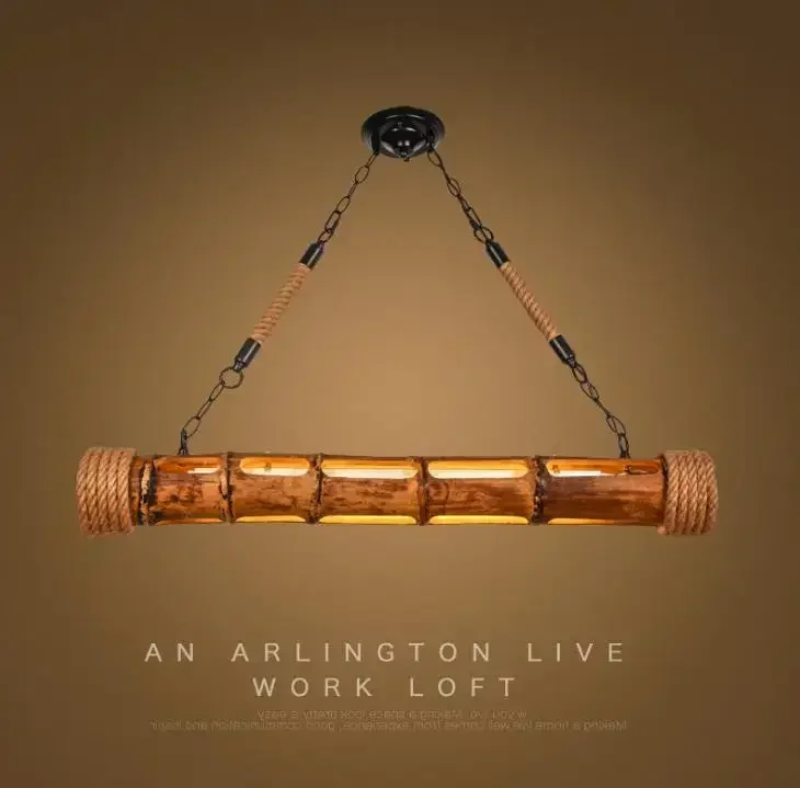 

New Chinese style chandelier creative restaurant lamp bamboo tube bar bar personalized decoration European style retro