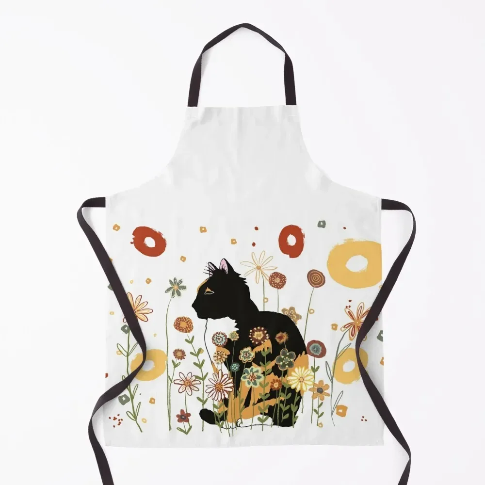 

Sissy Cat with Flowers Apron Kitchen For Men Kitchen Apras For Women Apron