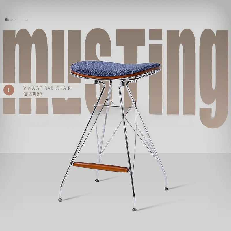 

Vintage bar chairs, Internet celebrity restaurants, designer upholstered bar stools, cafés, retro iron minimalist casual high