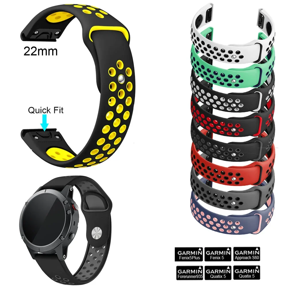 

Легкая быстрая установка, силиконовый ремешок для Garmin Fenix 5/5 Plus, браслет для часов Approach S60/Quatix 5/Forerunner 935, ремешок для часов