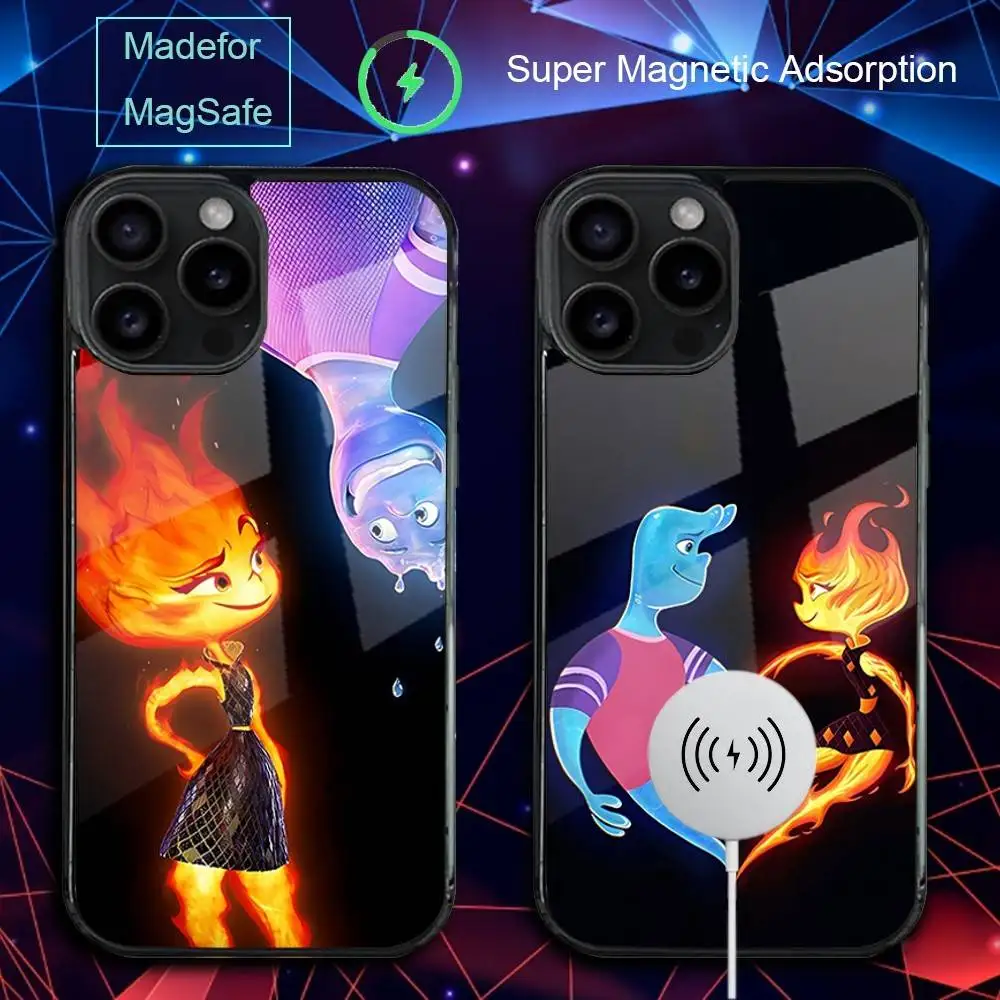 

P-Pixar Cartoon ElementalS Phone Case For iPhone 17,16,15,14,13,12,11,Pro,Max,Plus,Mini,SE4,E Magnetic Magsafe Wireless Charging