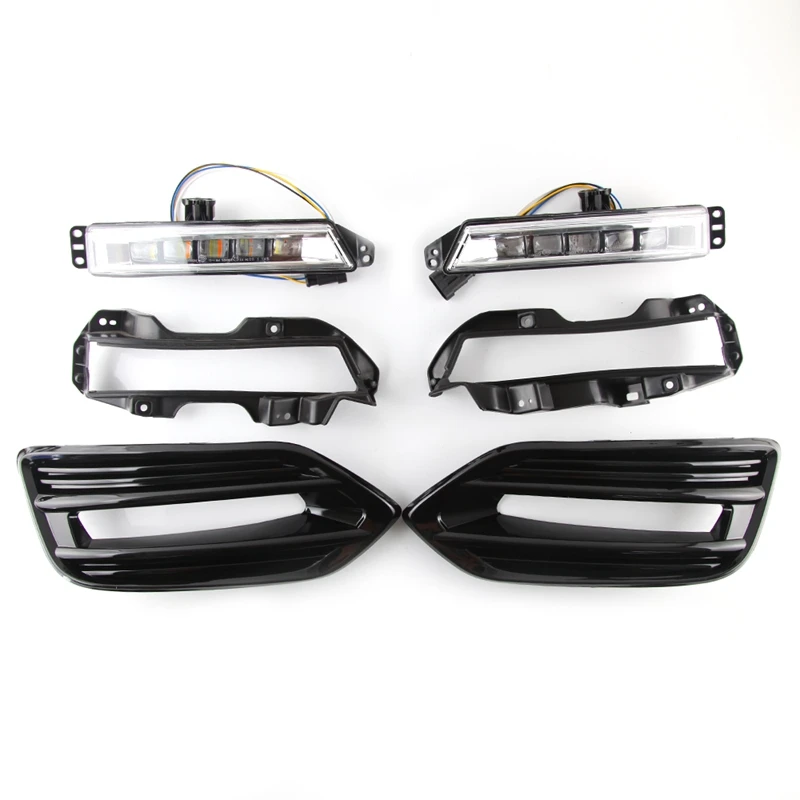 

Car LED Daytime Running Lights DRL Dynamic Yellow Turn Signal Auto Daylihgts Foglamp For Honda HRV HR-V Vezel 2019 2020